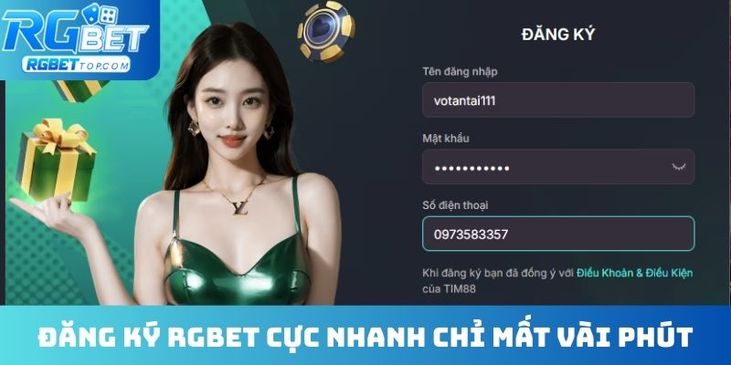 Đăng ký RGBET cực nhanh chỉ mất vài phút