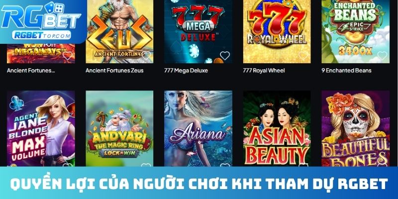 Quyền lợi của người chơi khi tham dự RGBet